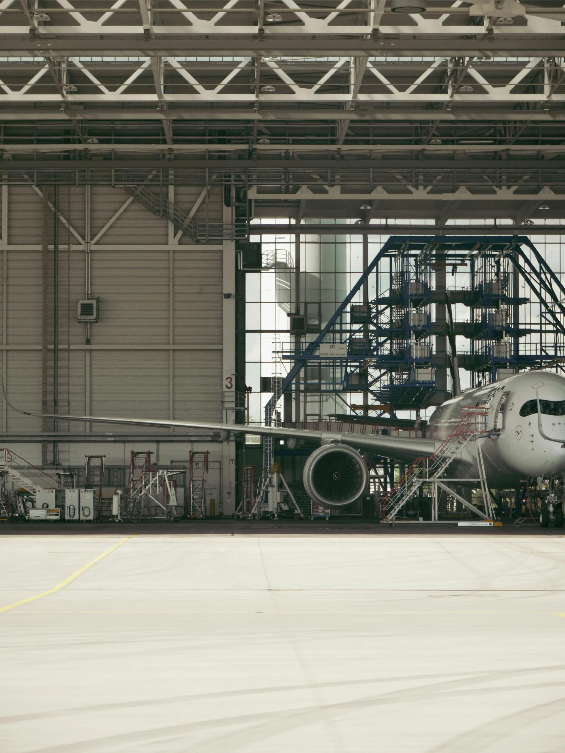Aircraft in hangar